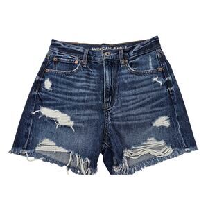 90s boyfriend jean shorts American eagle distressed sz 0 NWOT casual summer
